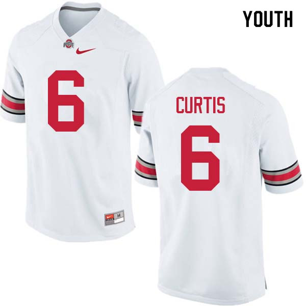 Ohio State Buckeyes Kory Curtis Youth #6 White Authentic Stitched College Football Jersey